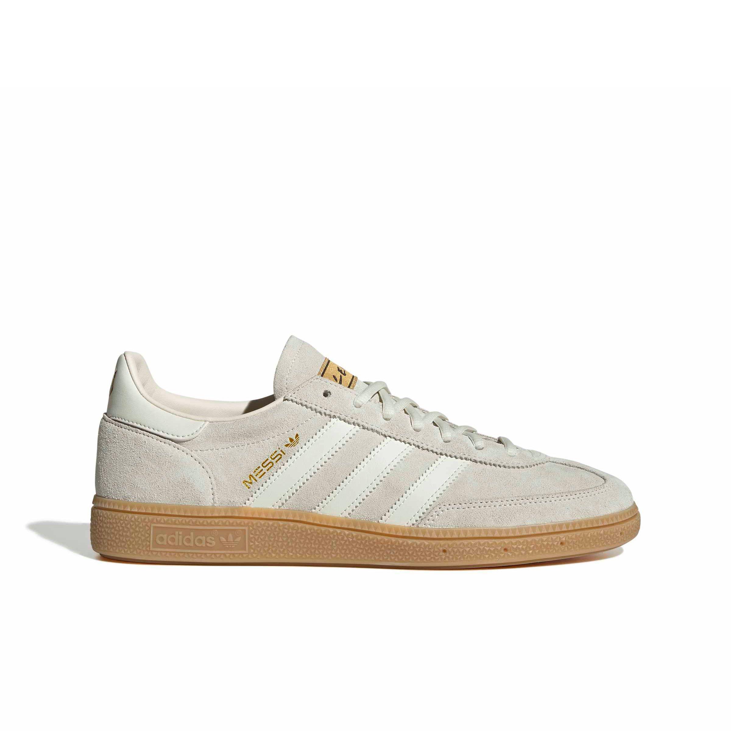 adidas Originals Handball Spezial Messi "Ivory/Ivory/Gold Metallic" Men's Shoe - IVORY/IVORY/GOLD